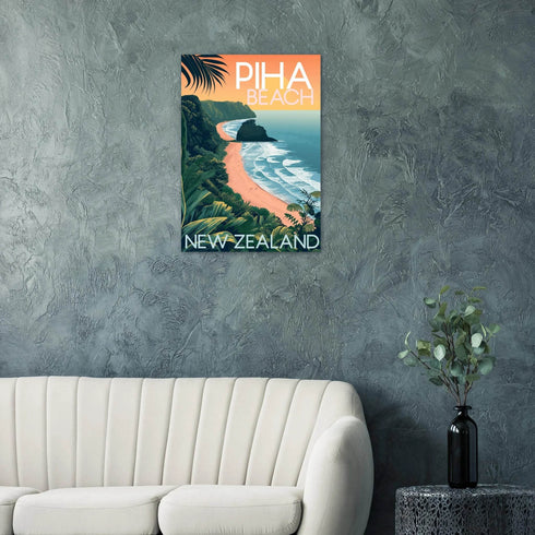 Piha New Zealand Classic Semi-Glossy Paper Poster - Books Worth Keeping